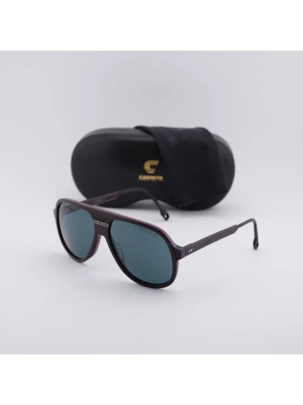 Carrera C SPORT 07/S 0LHF KU Sunglasses Burgundy Aviator Frame, Blue Lenses